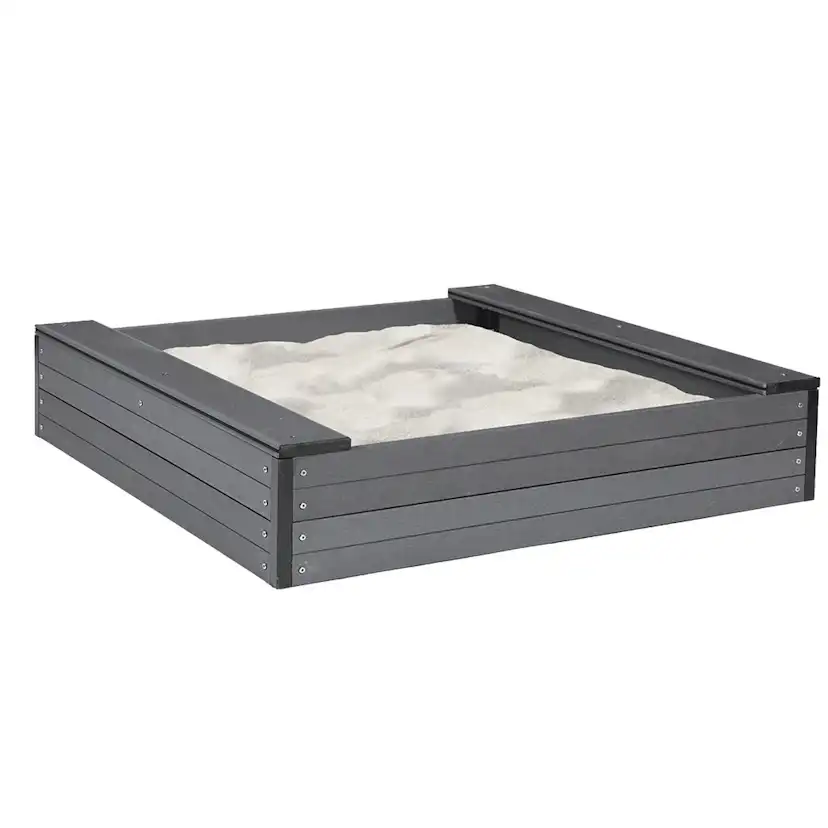 Sandlåda Nordic Play 120X120 cm Inkl. Nät och 240 Kg Sand