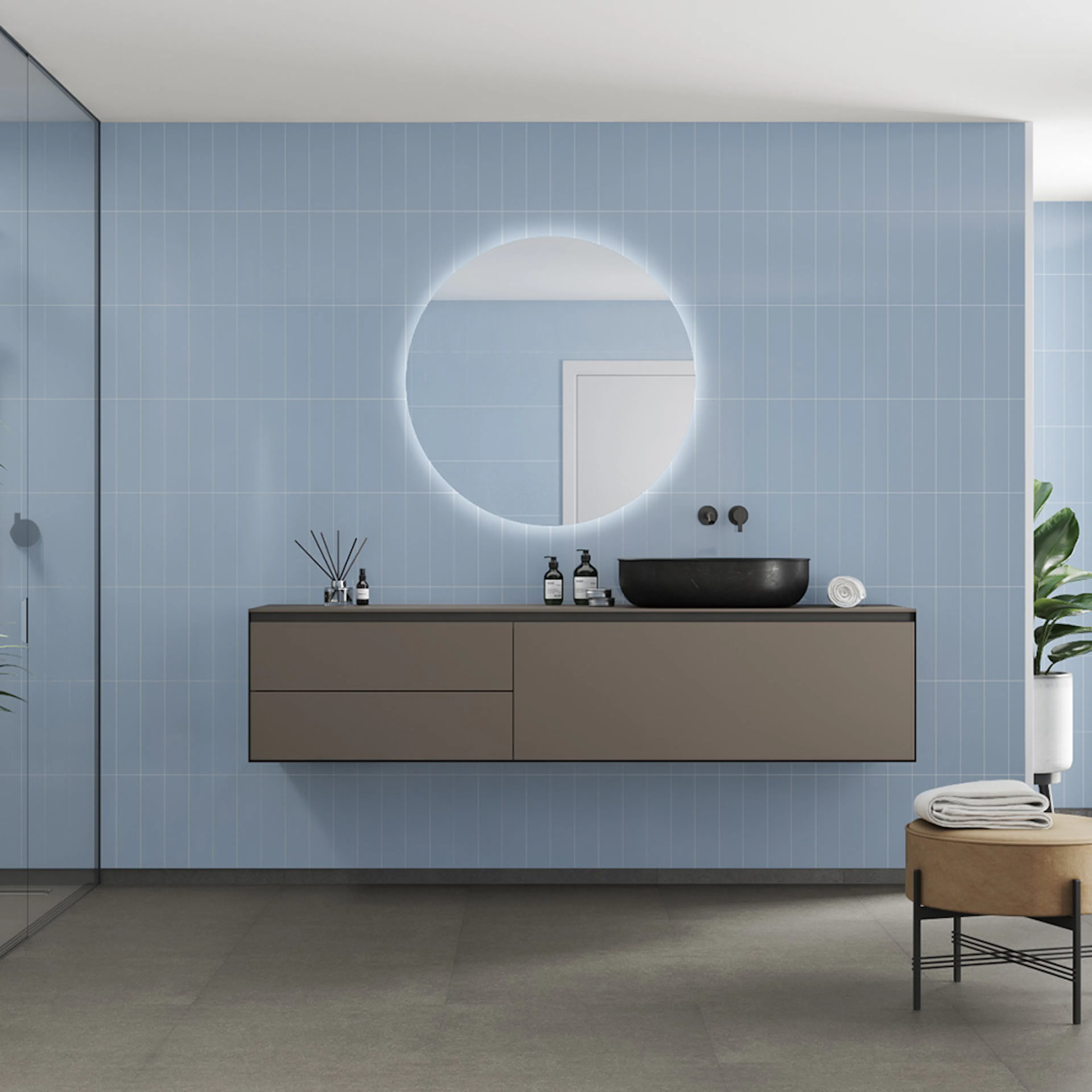Våtrumsskiva Fibo 5203-M0830 HG Frozen Blue 10x620x2400 mm
