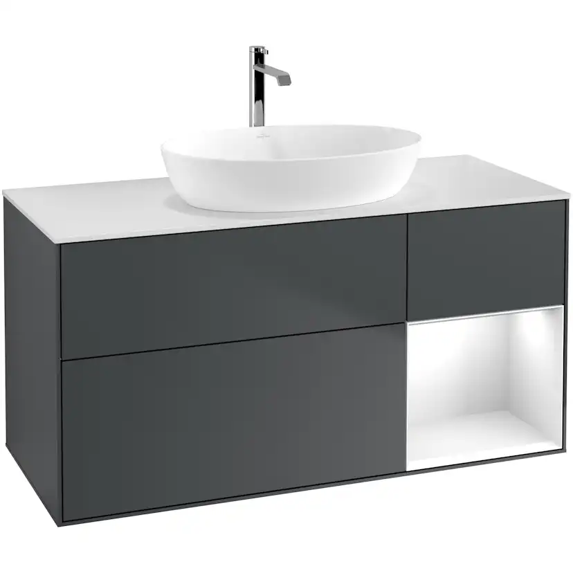 Tvättställsskåp Villeroy & Boch Finion med 3 Lådor Hylla och Bänkskiva för Fristående Tvättställ från Artis & Collaro