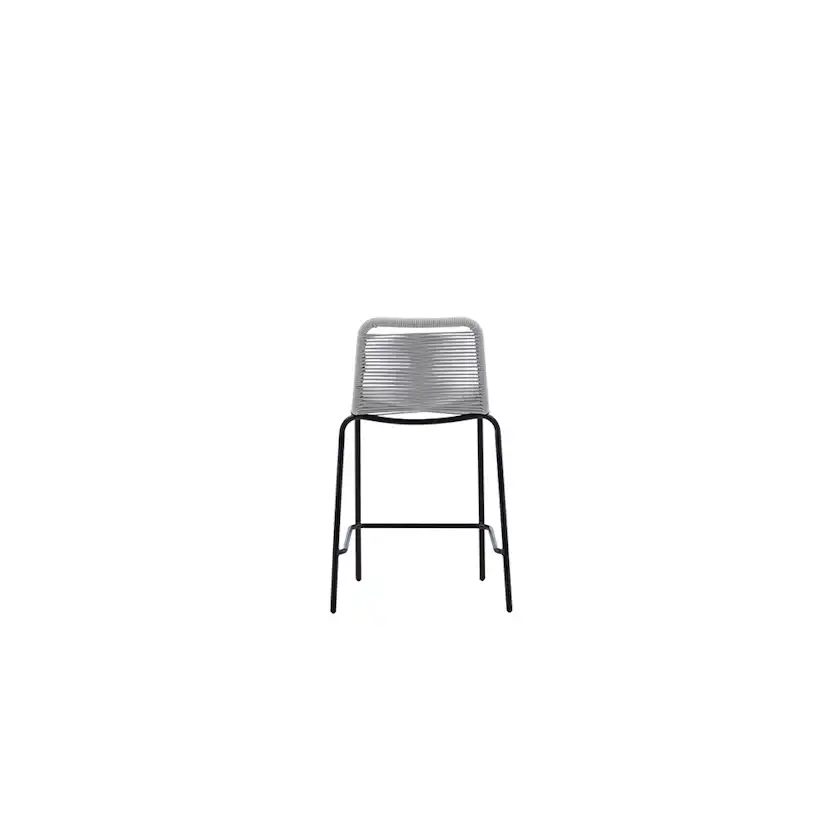 Lindos Barchair Steel - Black / Svart/Ljusgrå