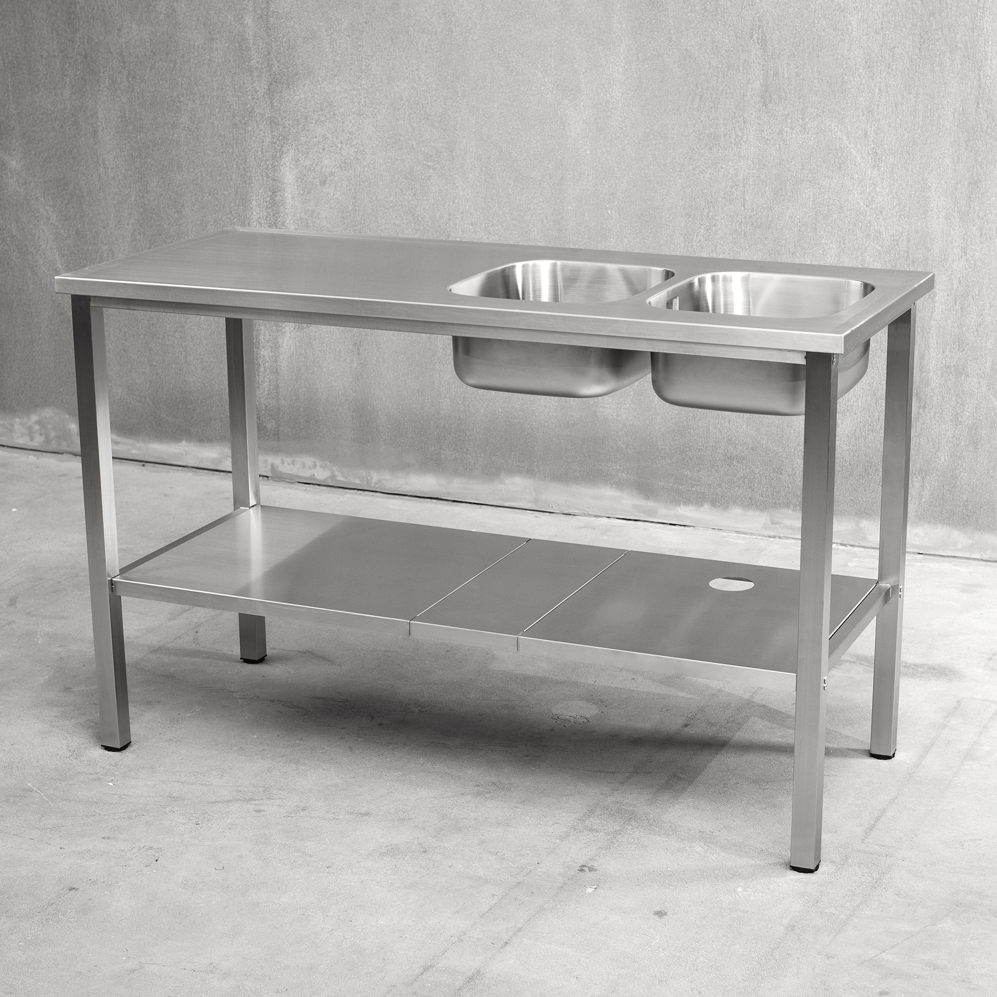 Bänkstativ Vilan Stainless Variant Stativ och Underhylla med hål