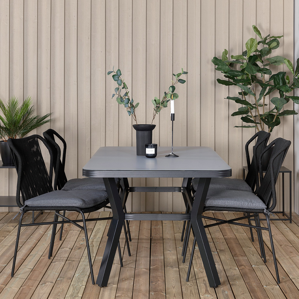 Matgrupp Venture Home Vyn med 4 Julle Stapelbara Matstolar