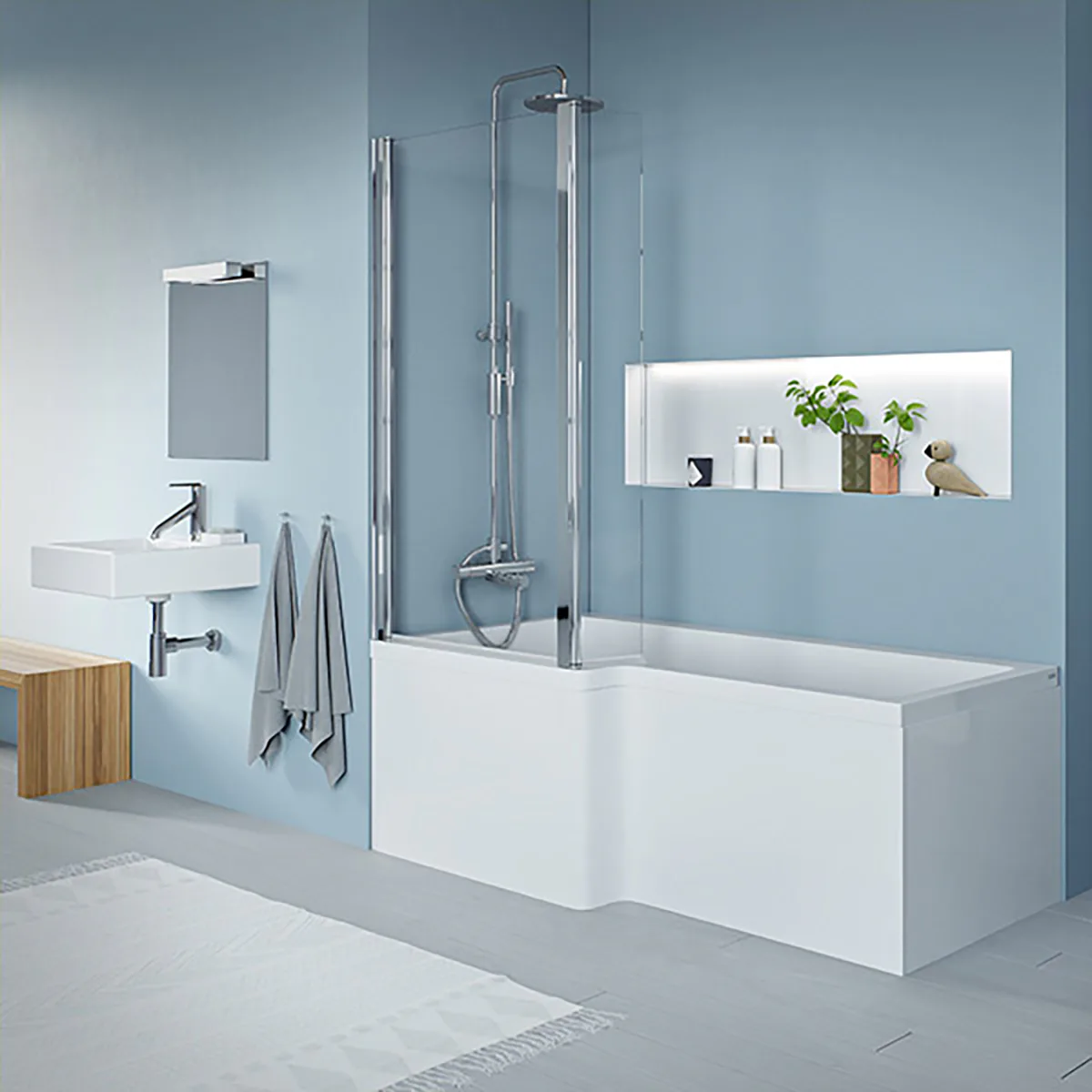Quantum Showerbath 1500x700/850mm Standard, Vänster
