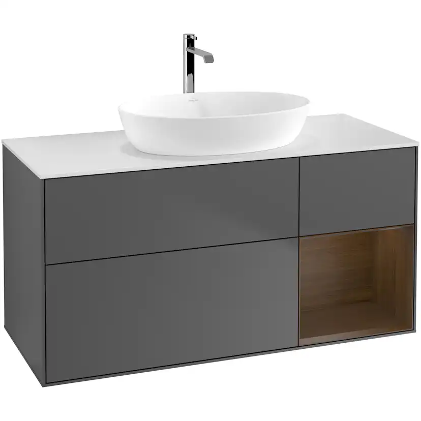 Tvättställsskåp Villeroy & Boch Finion med 3 Lådor Hylla och Bänkskiva för Fristående Tvättställ från Artis & Collaro