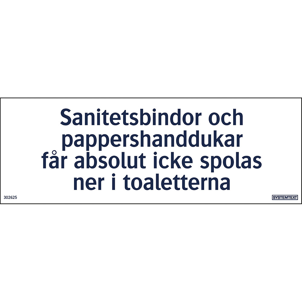 Skylt Systemtext Sanitetsinstruktion Toa 210x74 mm Plast