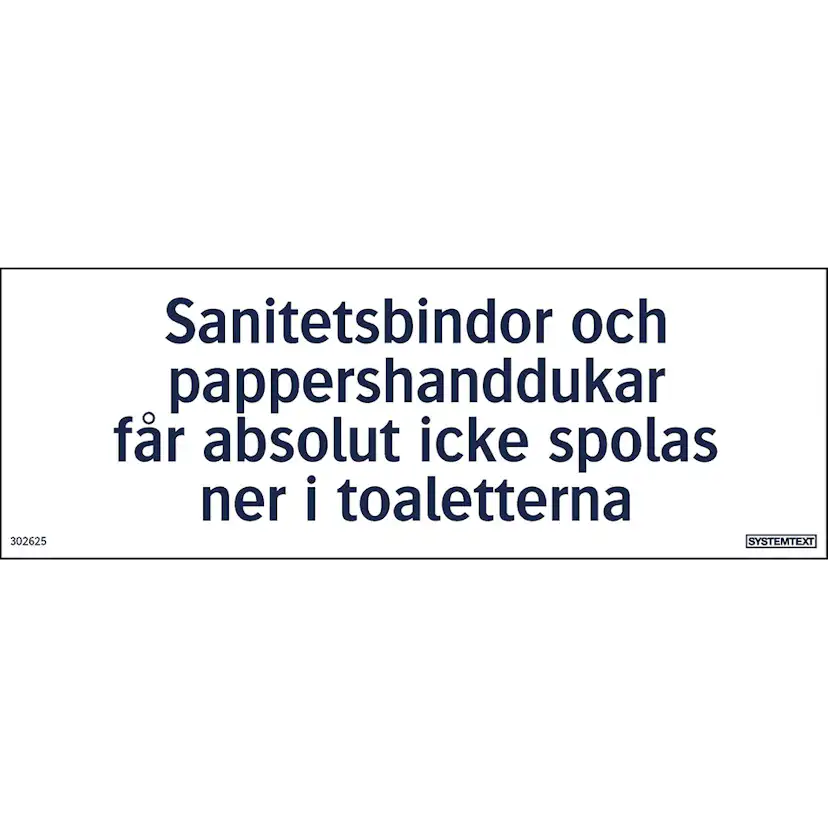 Skylt Systemtext Sanitetsinstruktion Toa 210x74 mm Plast