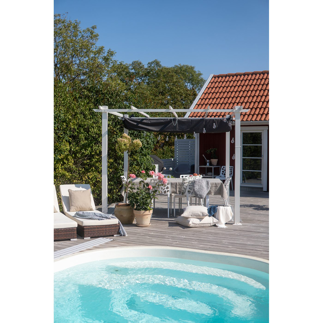 Pergola 3x3 m Vit Vit/Vit