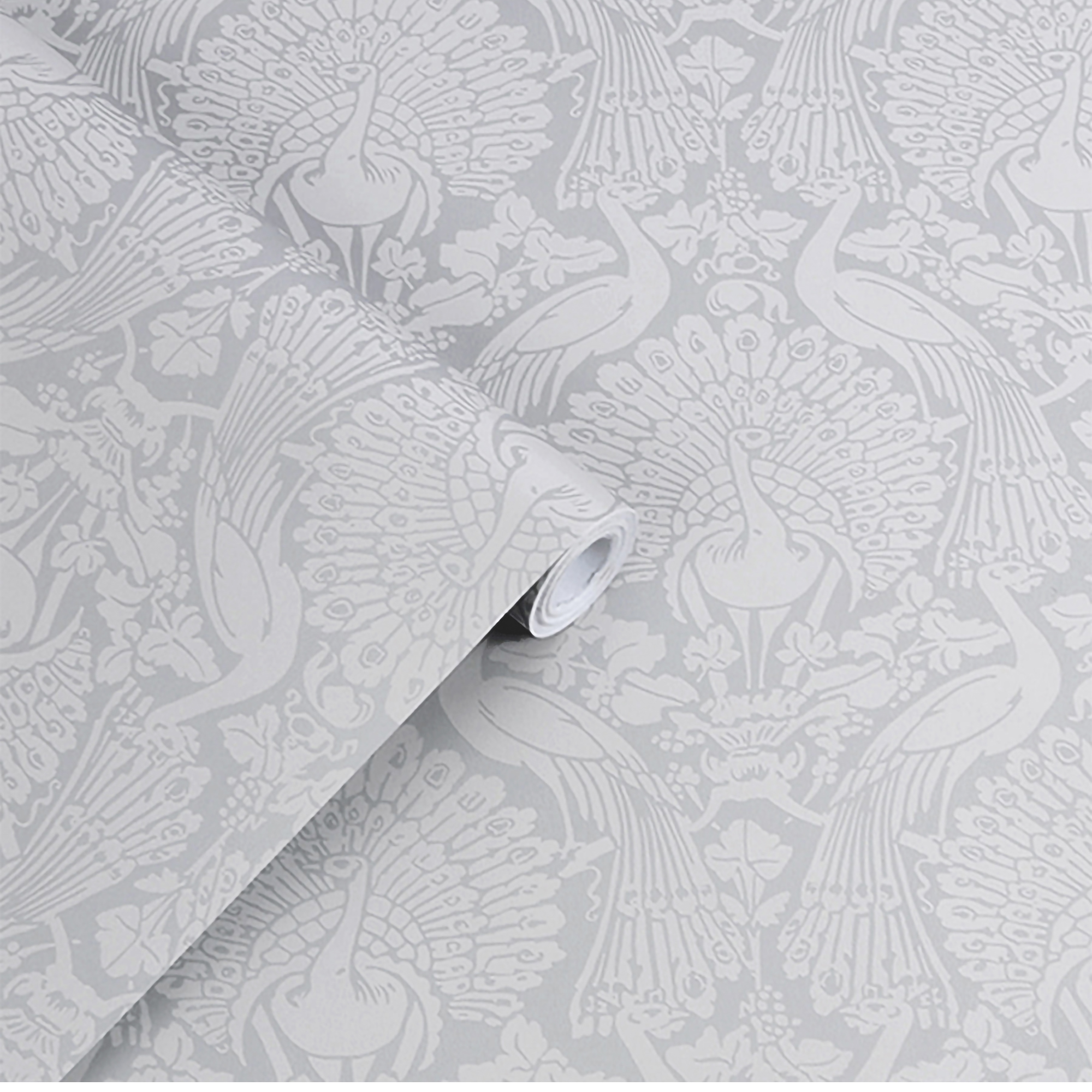 Tapet Laura Ashley Peacock Damask Pale Slate