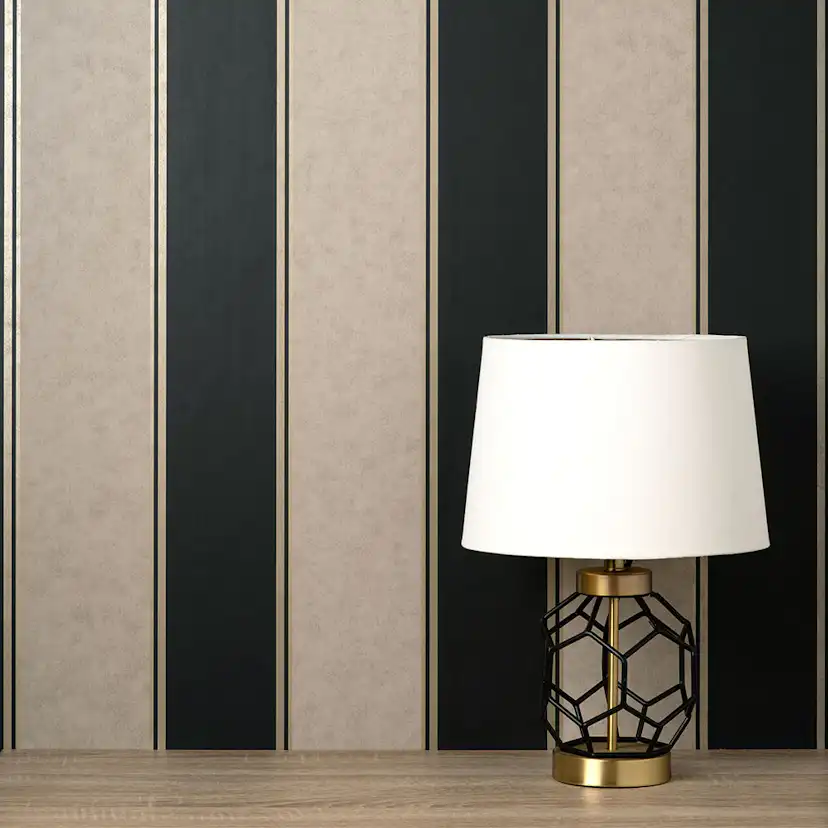 Tapet Crown Wallcoverings Archive M1707 Non Woven, Randig Svart