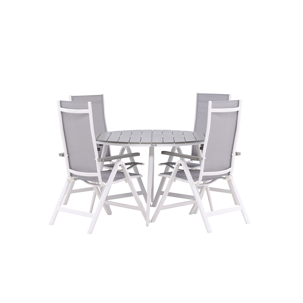 Matgrupp Venture Home Break Ø120 cm med 4 Albany Stolar