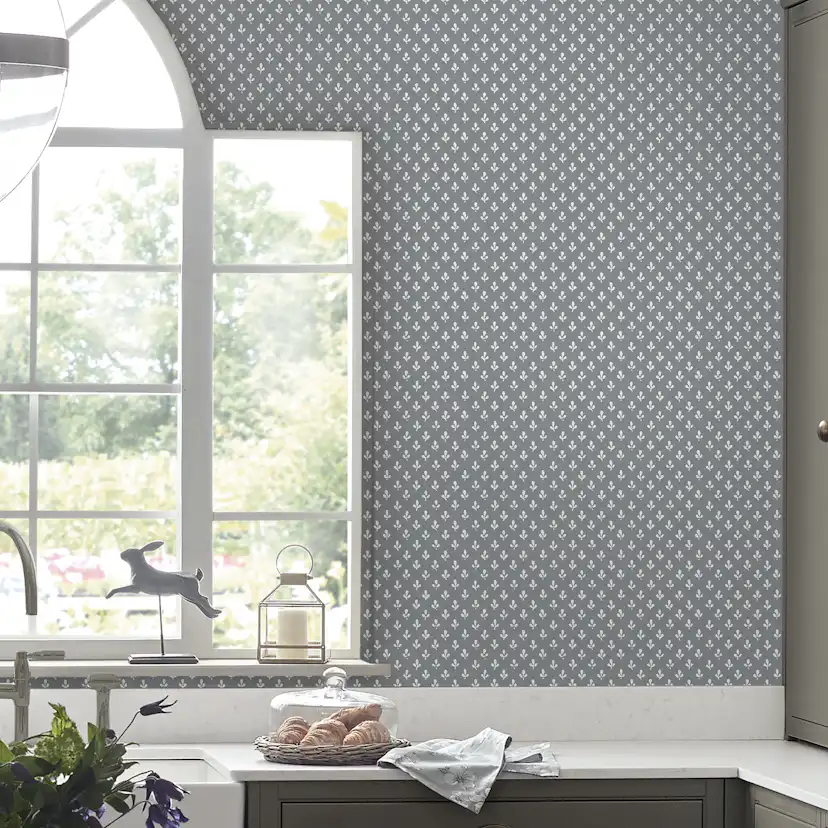 Tapet Laura Ashley Trefoil Slate Grå 119861