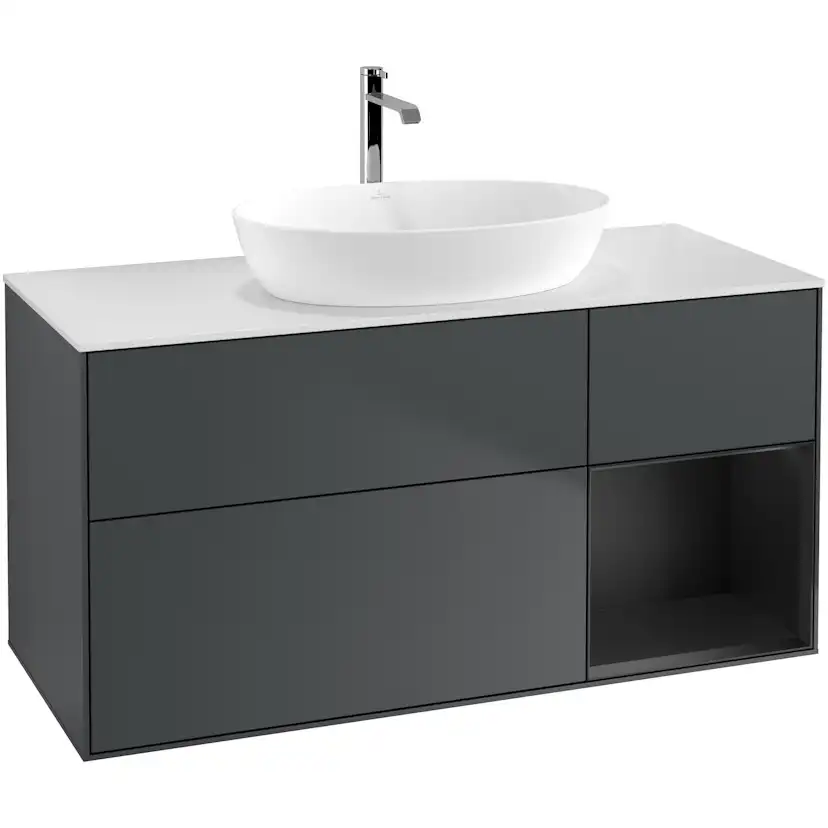 Tvättställsskåp Villeroy & Boch Finion med 3 Lådor Hylla och Bänkskiva för Fristående Tvättställ från Artis & Collaro
