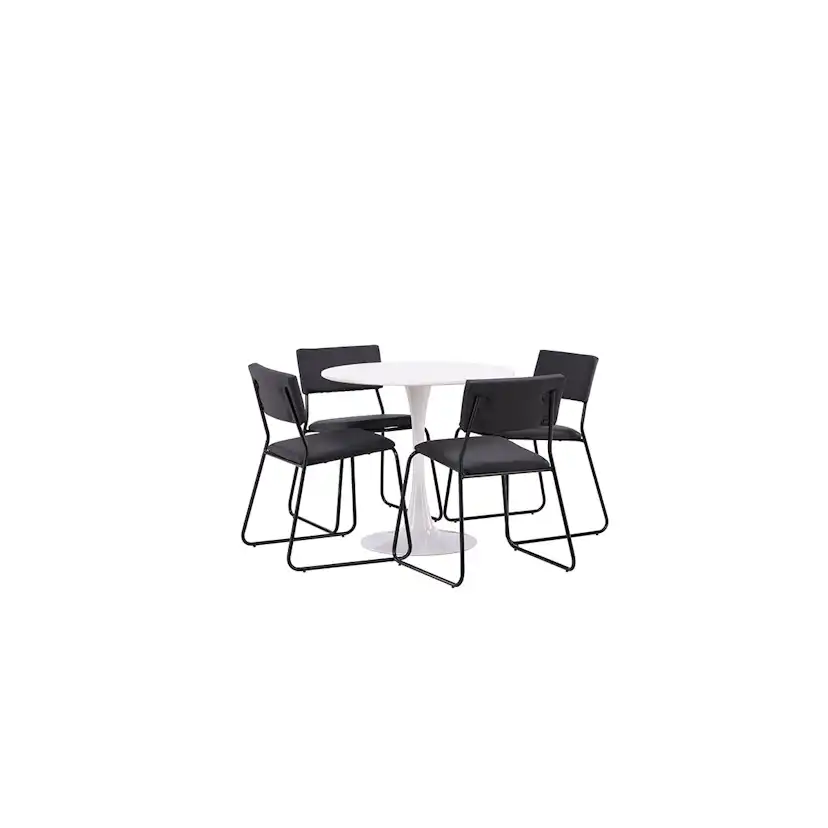 Matgrupp Venture Home Hamden Ø80 cm med 4 Kenth stolar