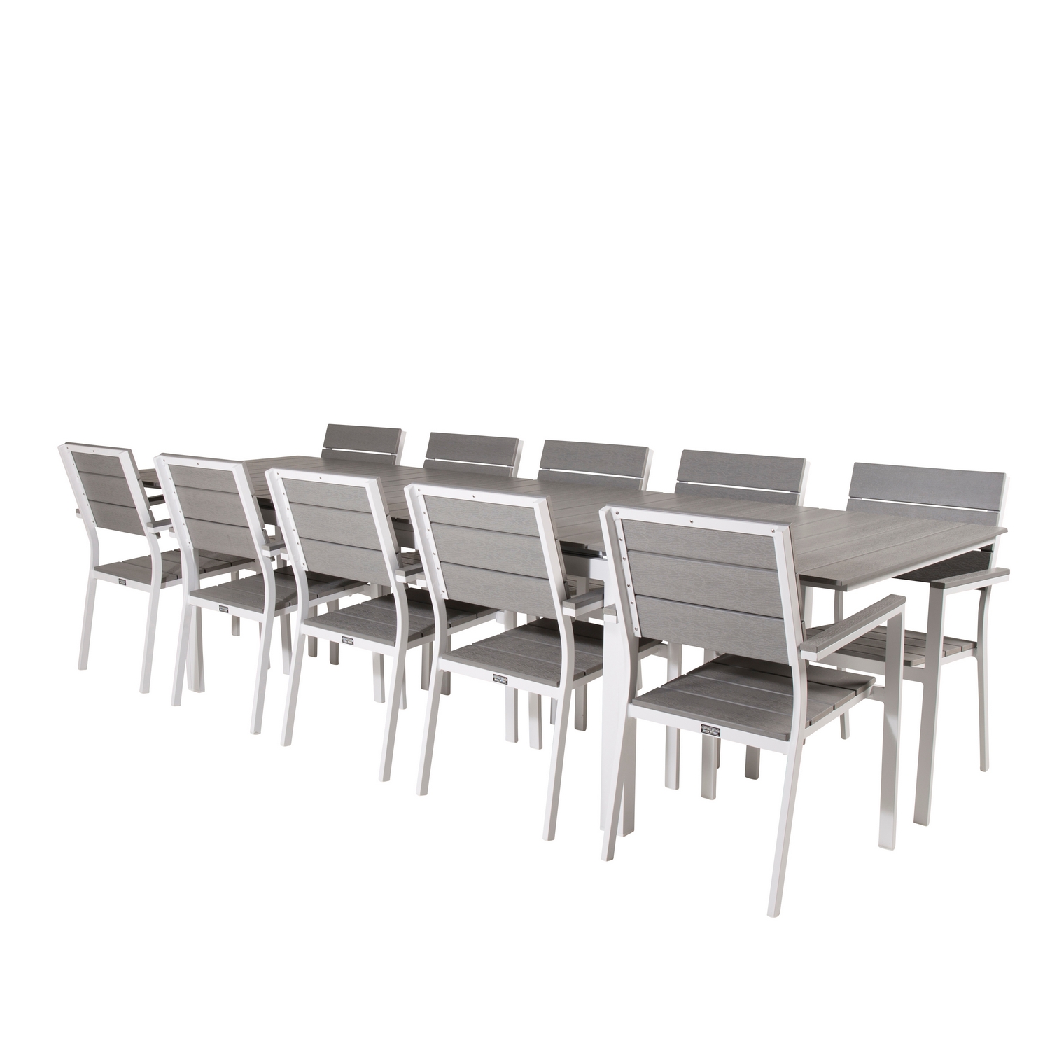 Levels Dining Table 224/324*100 - White Alu / Grey Aintwood Vit/Grå