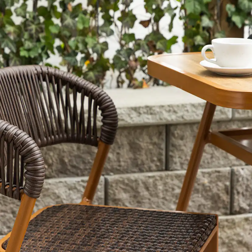 Caféset Venture Home Amadora Trädgårdsgrupp i Brun Aluminium