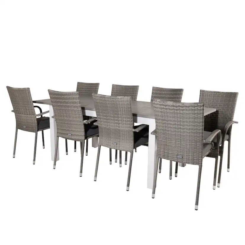 Matgrupp Venture Home Aleyna 160/240 med 8 Asta Stolar