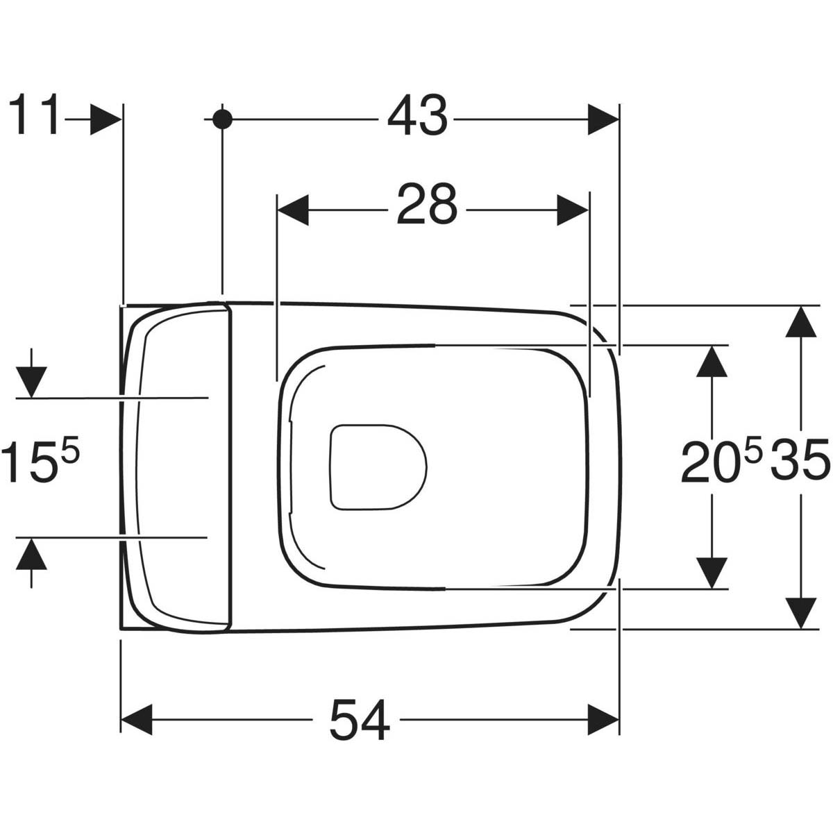 Vägghängd Toalettstol Geberit iCon Square Rimfree