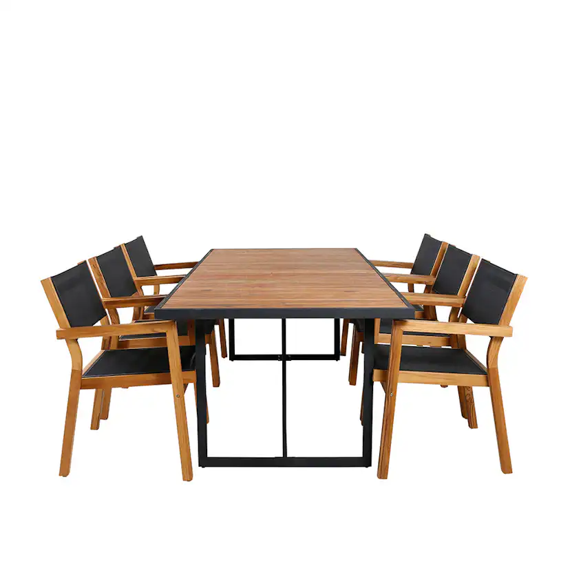 Matgrupp Venture Home King med 6 Veni Stapelbara Matstolar