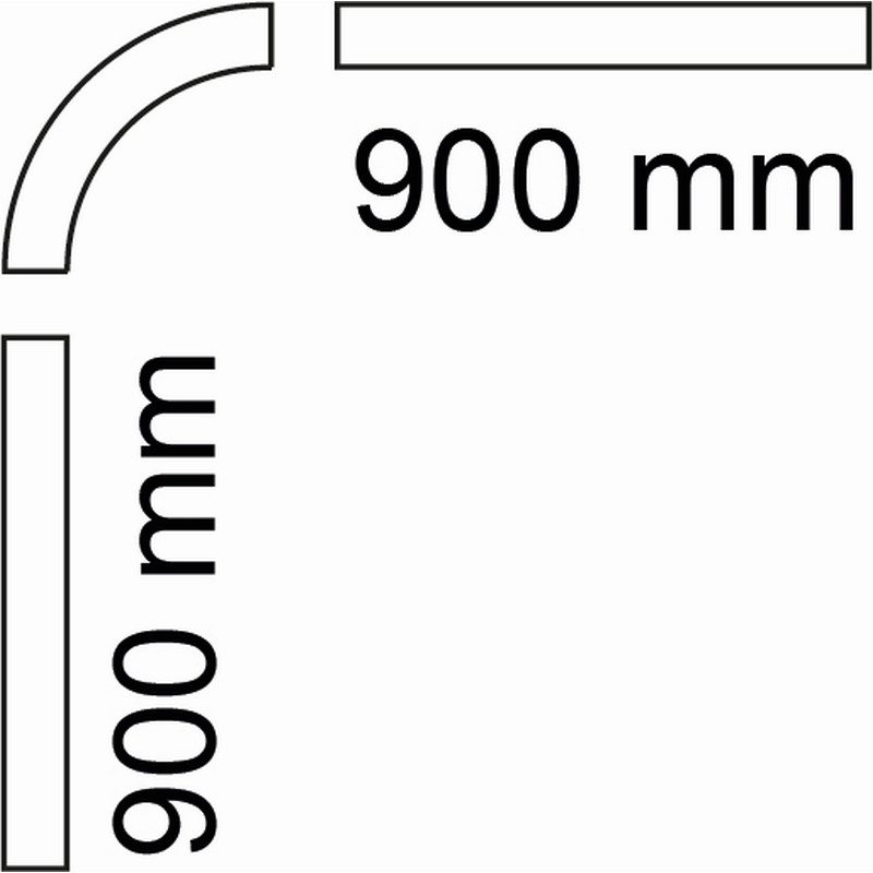 Duschstång Habo Skena 900x900mm Svart, 90x90
