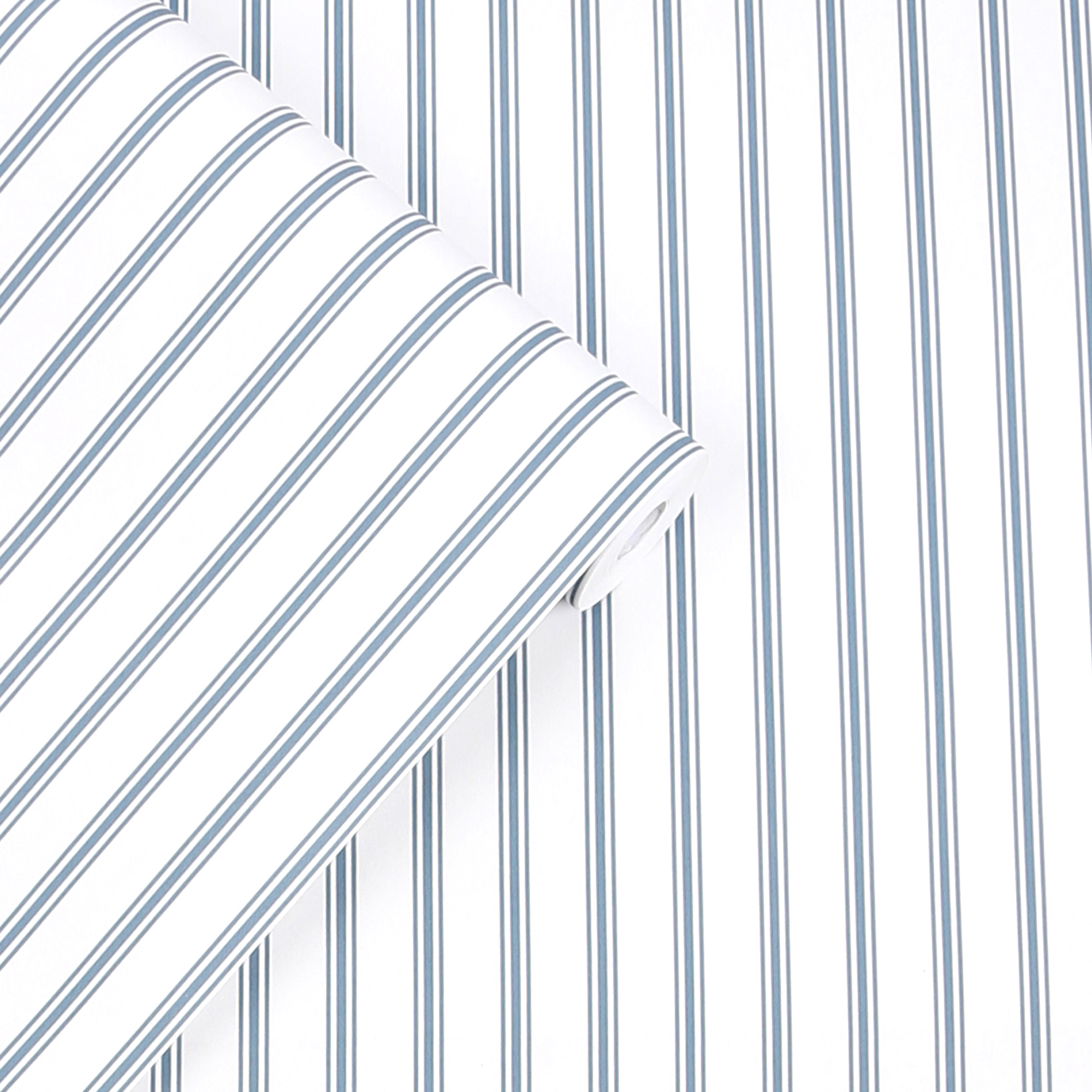 Tapet Laura Ashley Farnworth Stripe Smoke Blå 122752