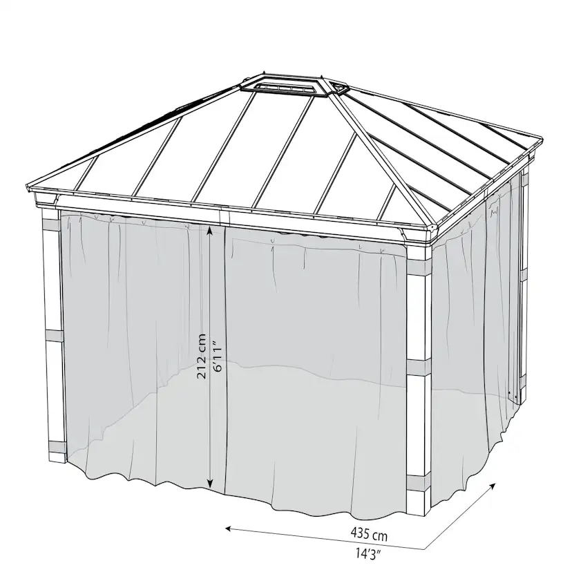 Myggnät Canopia by Palram 4-Pack Till Dallas Paviljong 4,2X4,2 m