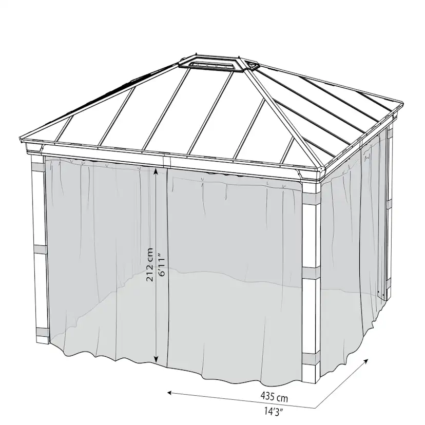 Myggnät Canopia by Palram 4-Pack Till Dallas Paviljong 4,2X4,2 m