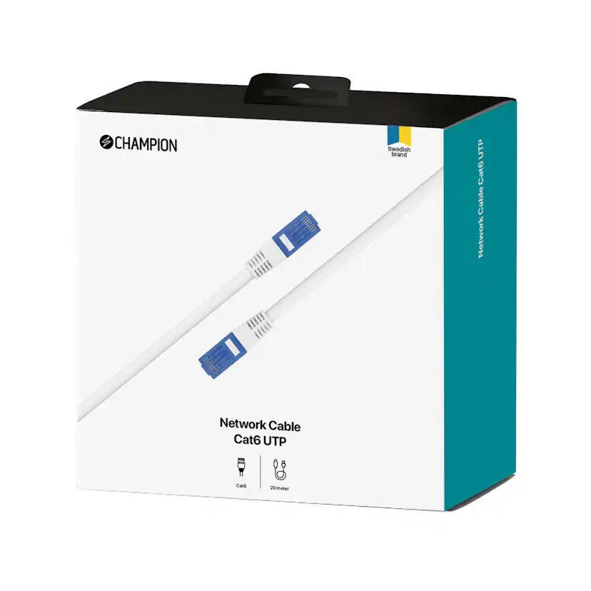 Nätverkskabel Champion CAT6 UTP 20.0m