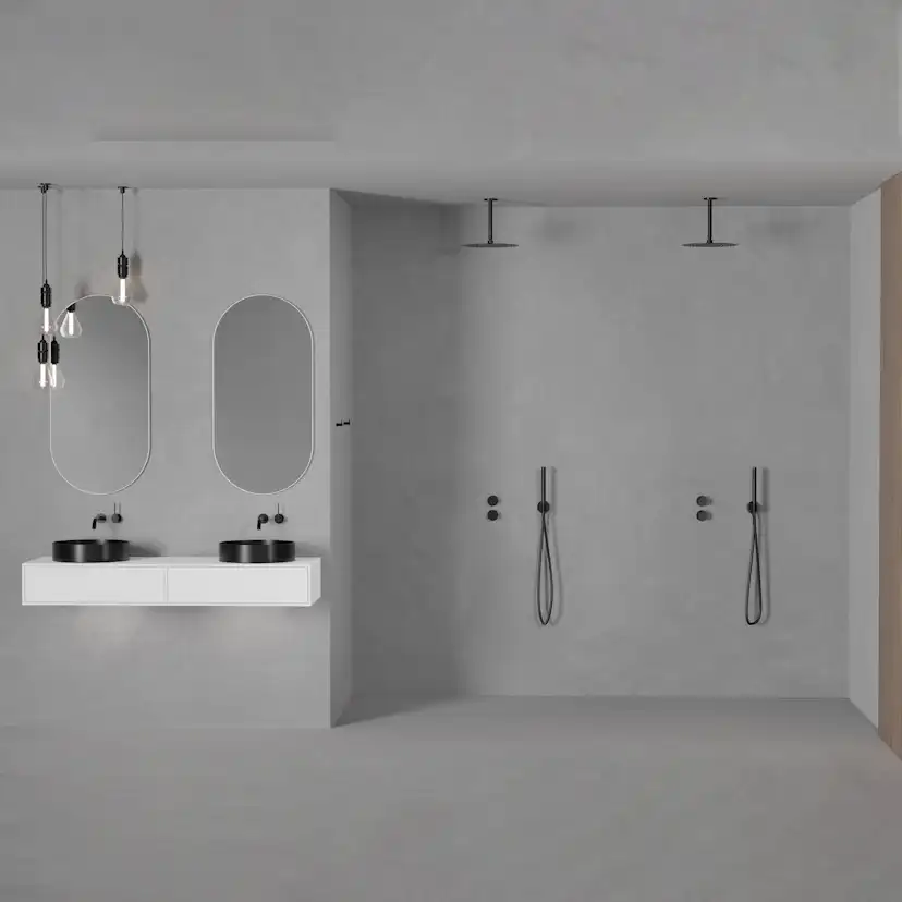 Takduschset Scandtap Steel Harmonized 2Z för Inbyggnad Shadow Shadow/Svart
