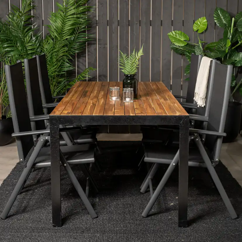 Matgrupp Venture Home Bois Matgrupp Utomhus 200cm med 6 Break Positionsstolar
