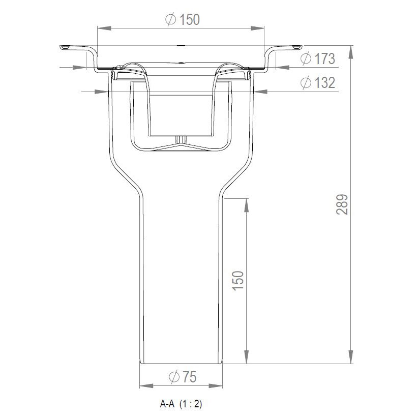 Golvbrunn Purus Brage 75 Ø150 mm