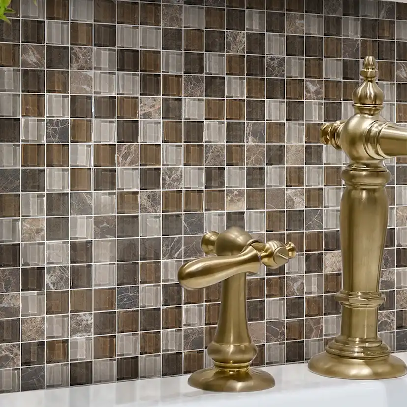 Kristalmosaik Arredo Blank Exclusive Stone Safari Brun 1,5x1,5 cm