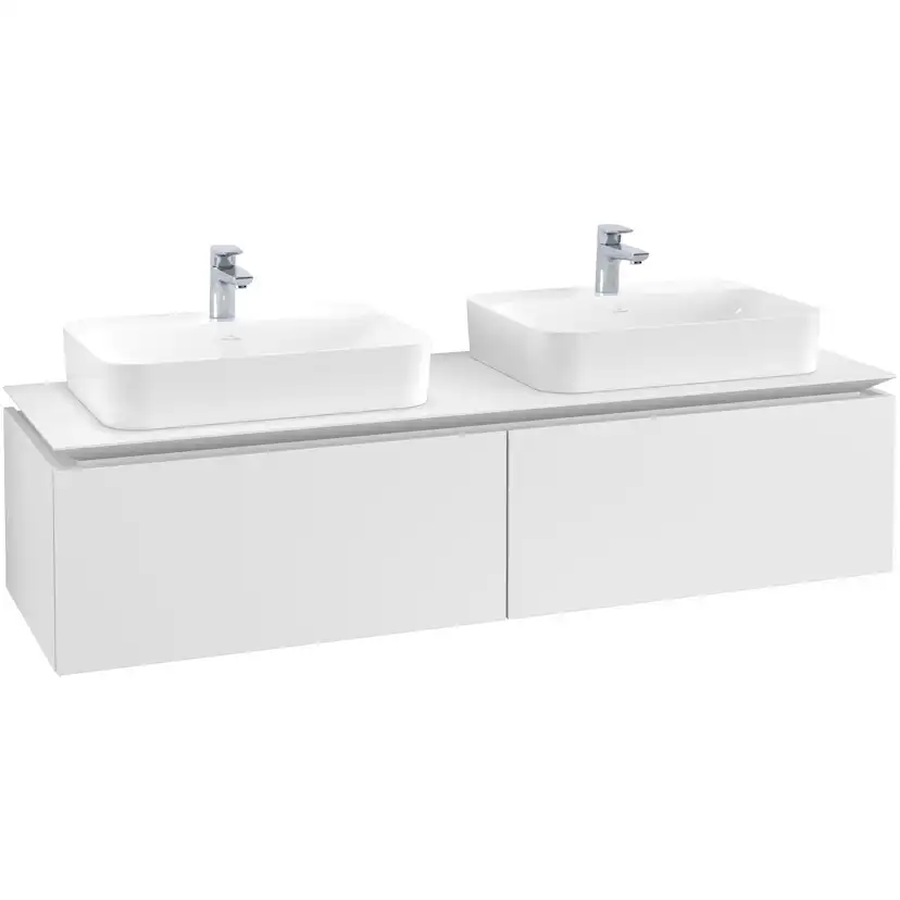 Tvättställsskåp Villeroy & Boch Legato Kompakt 1600 med 2 Lådor för Två Ytmonterade Tvättställ från Finion & Memento