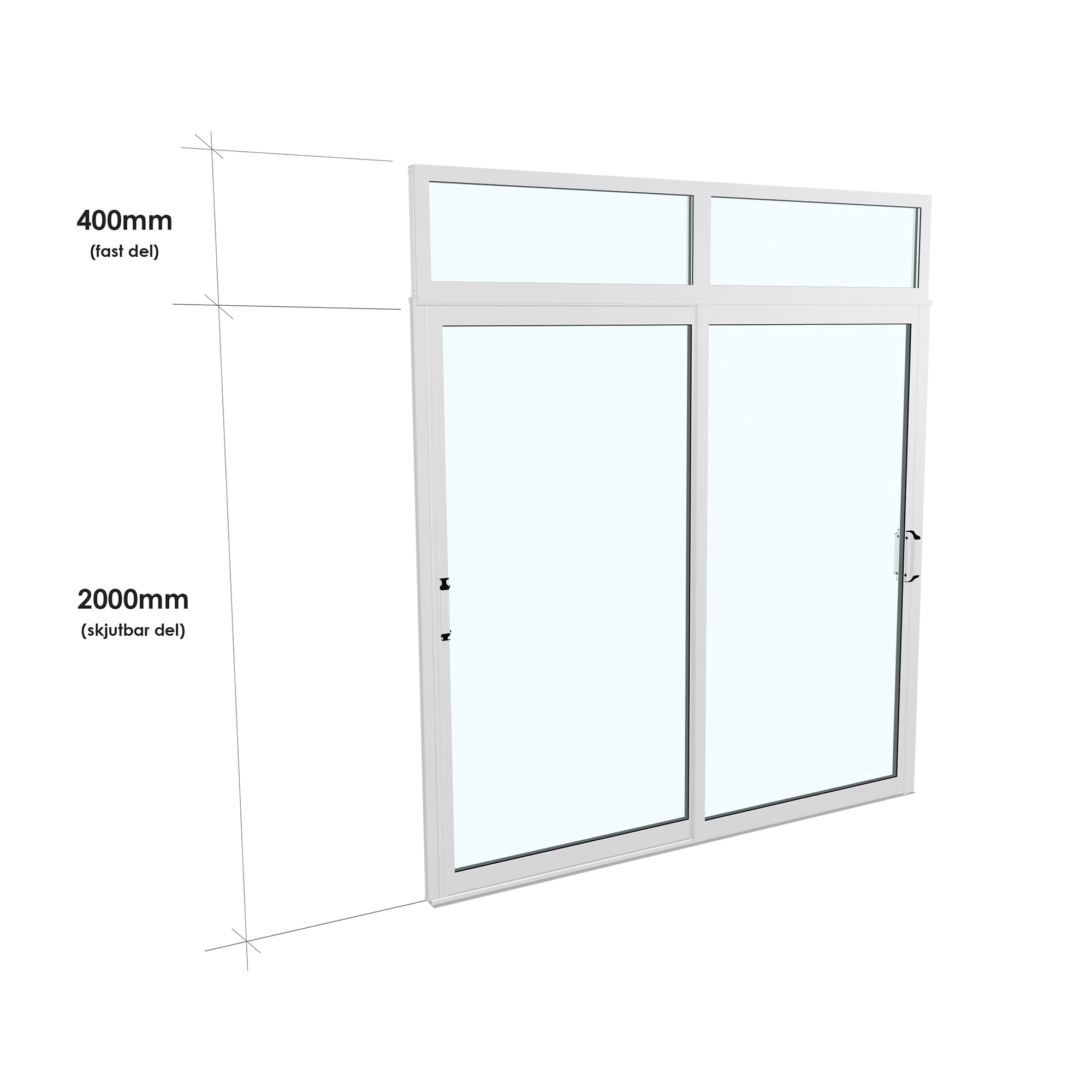 Skjutdörr med Överljus Landskap Robust Året Runt 2-del