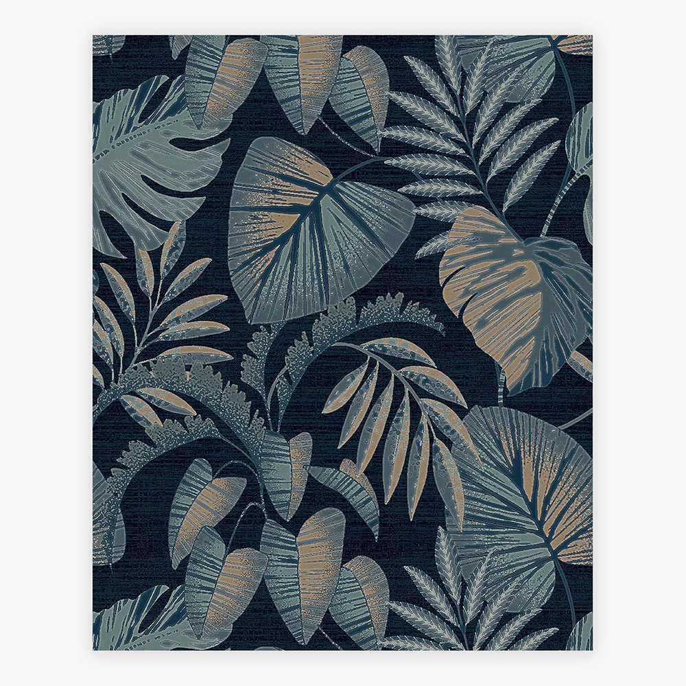 Tapet NEXT Jungle Leaves Navy