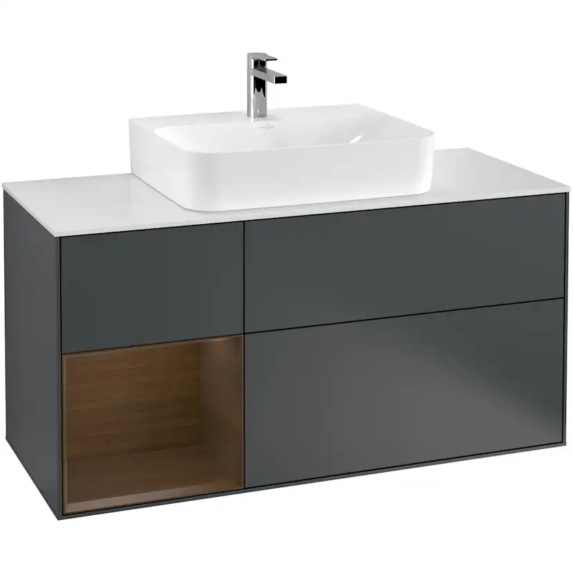 Tvättställsskåp Villeroy & Boch Finion med 3 Lådor Hylla och Bänkskiva för Centrerat Tvättställ