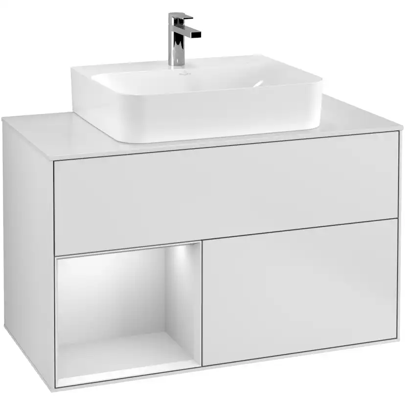 Tvättställsskåp Villeroy & Boch Finion med 2 Lådor Hylla och Bänkskiva för Centrerat Tvättställ