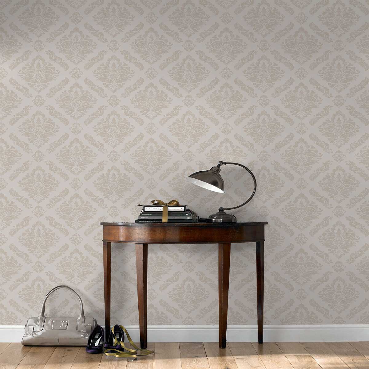 Tapet Boutique Damask Metallic Effekt Creme 104156