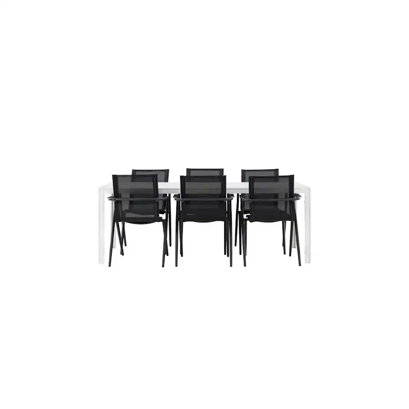 Break Dining Table - White / White Aintwood +Alina Dining C Trädgårdsgrupp Venture Home Break med 6 Alina Stolar