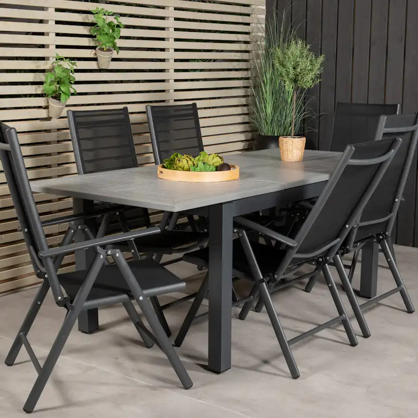 Matgrupp Venture Home Aleyna 160/240 med 6 Bront Positionsstolar
