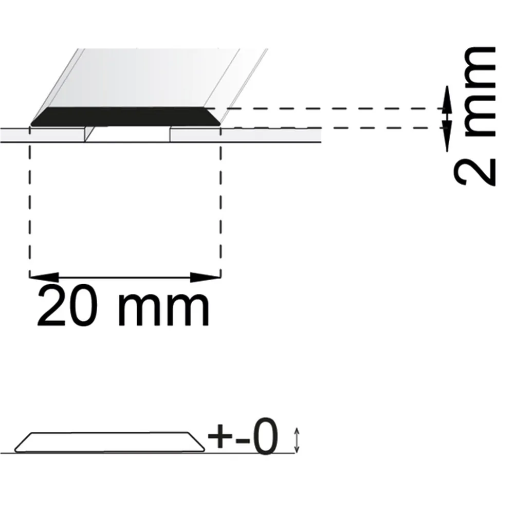 SKARVLIST SA25 RF 200CM HABO 20MM SB Längd: 2000 mm, Utförande: Rostfri