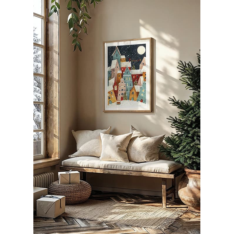 Poster Gallerix Abstract Winter Village No1