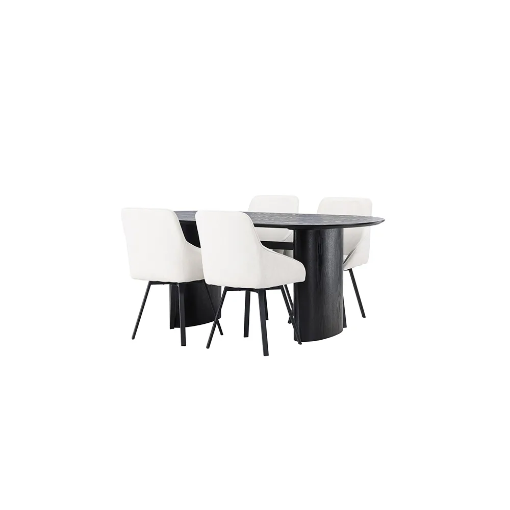 Matgrupp Venture Home Isolde med 4 st Rosie stolar Beige