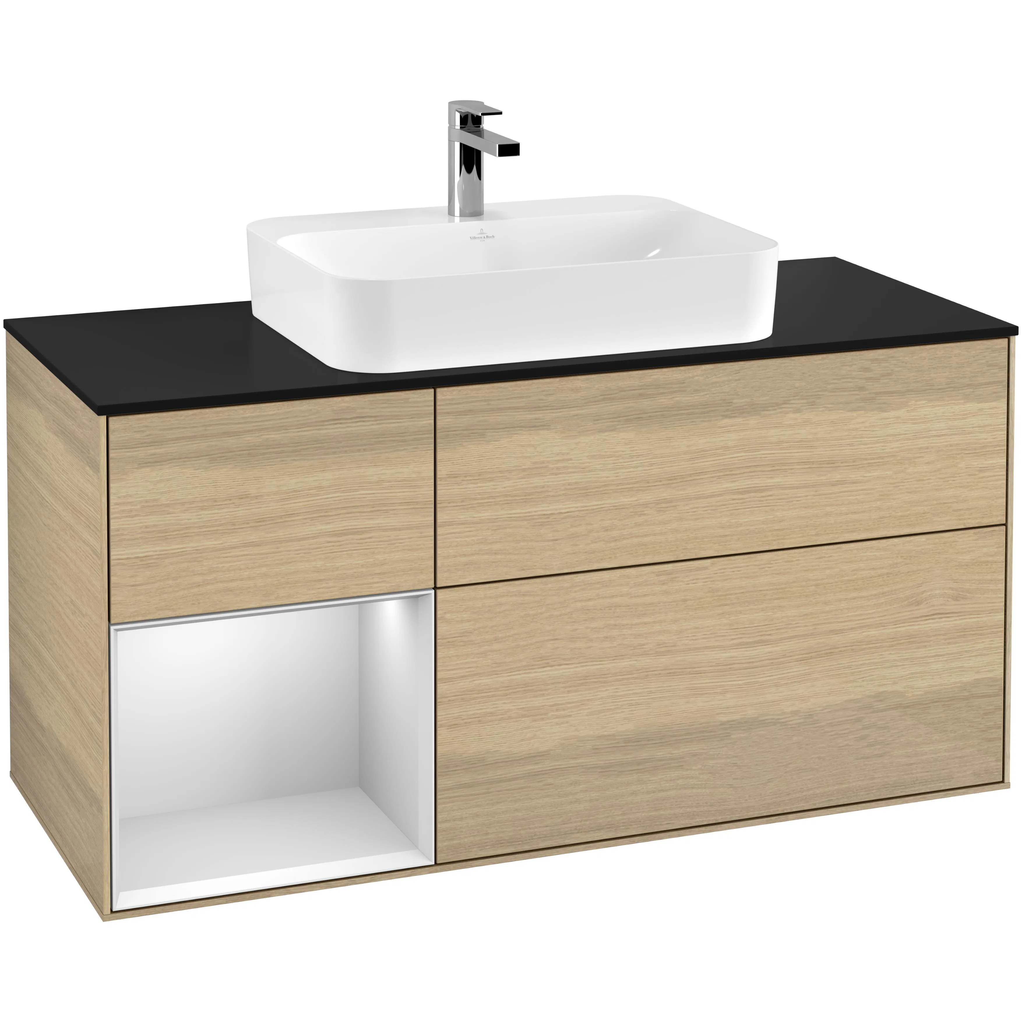 Tvättställsskåp Villeroy & Boch Finion med 3 Lådor Hylla och Bänkskiva för Ytmonterat Tvättställ