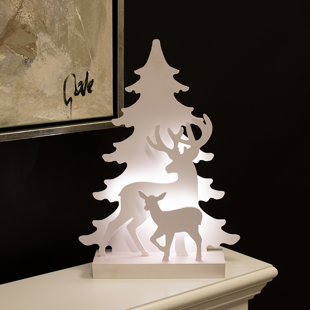 Juldekoration Nordic Winter 3D LED med Renmotiv