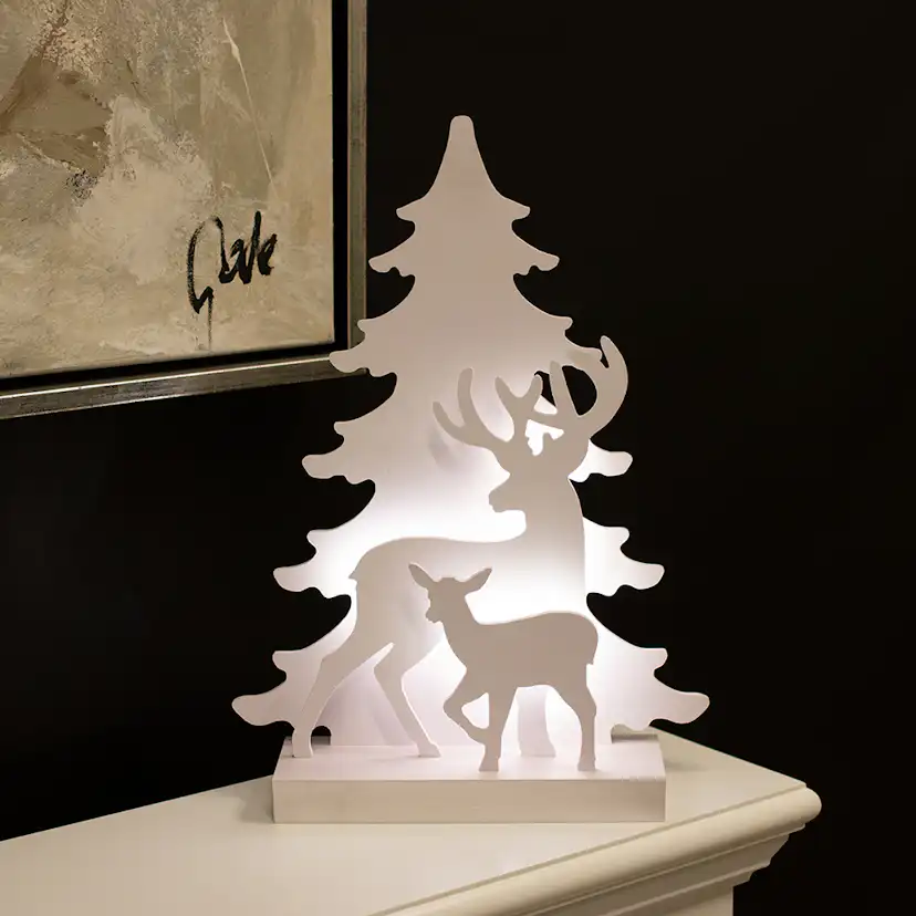 Juldekoration Nordic Winter 3D LED med Renmotiv
