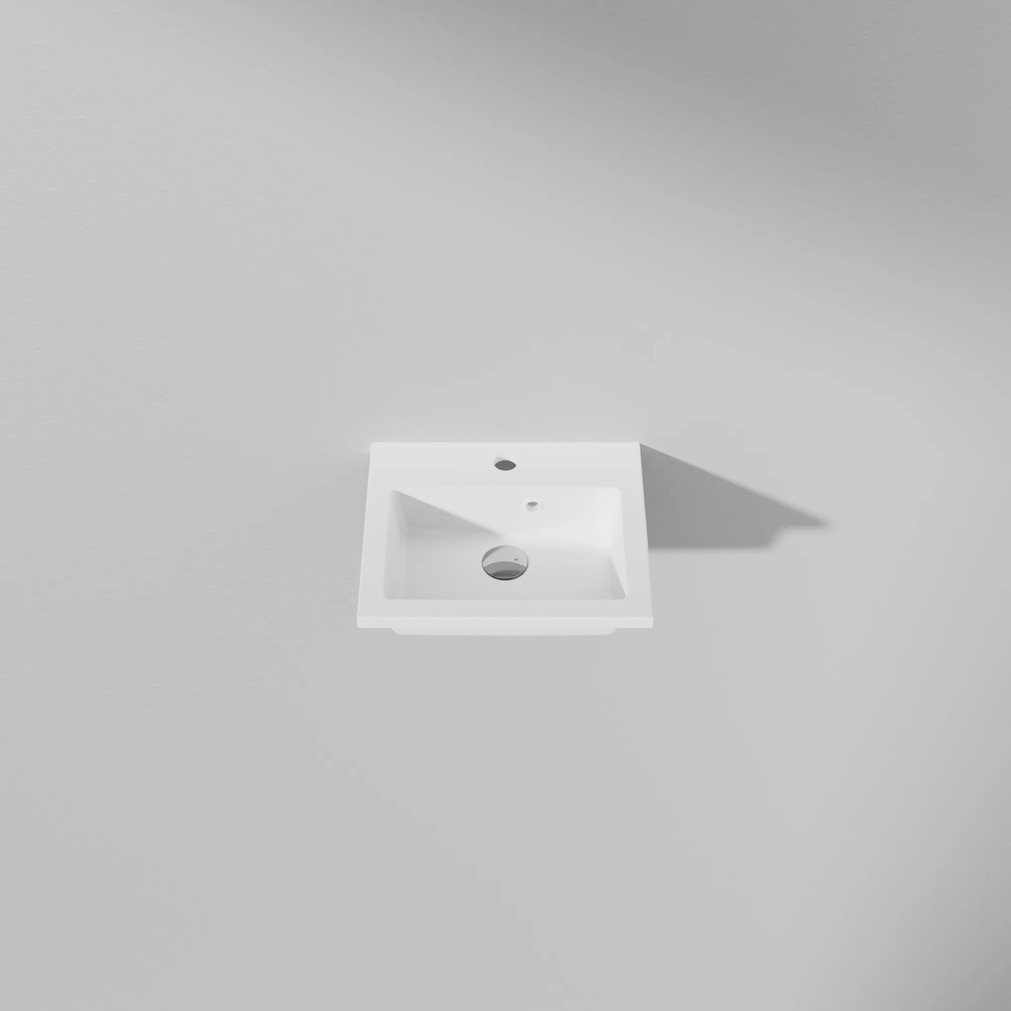 Tvättställ VISKAN 40,Matte White, Stenkomposit,400x20x350 Bredd: 400 mm