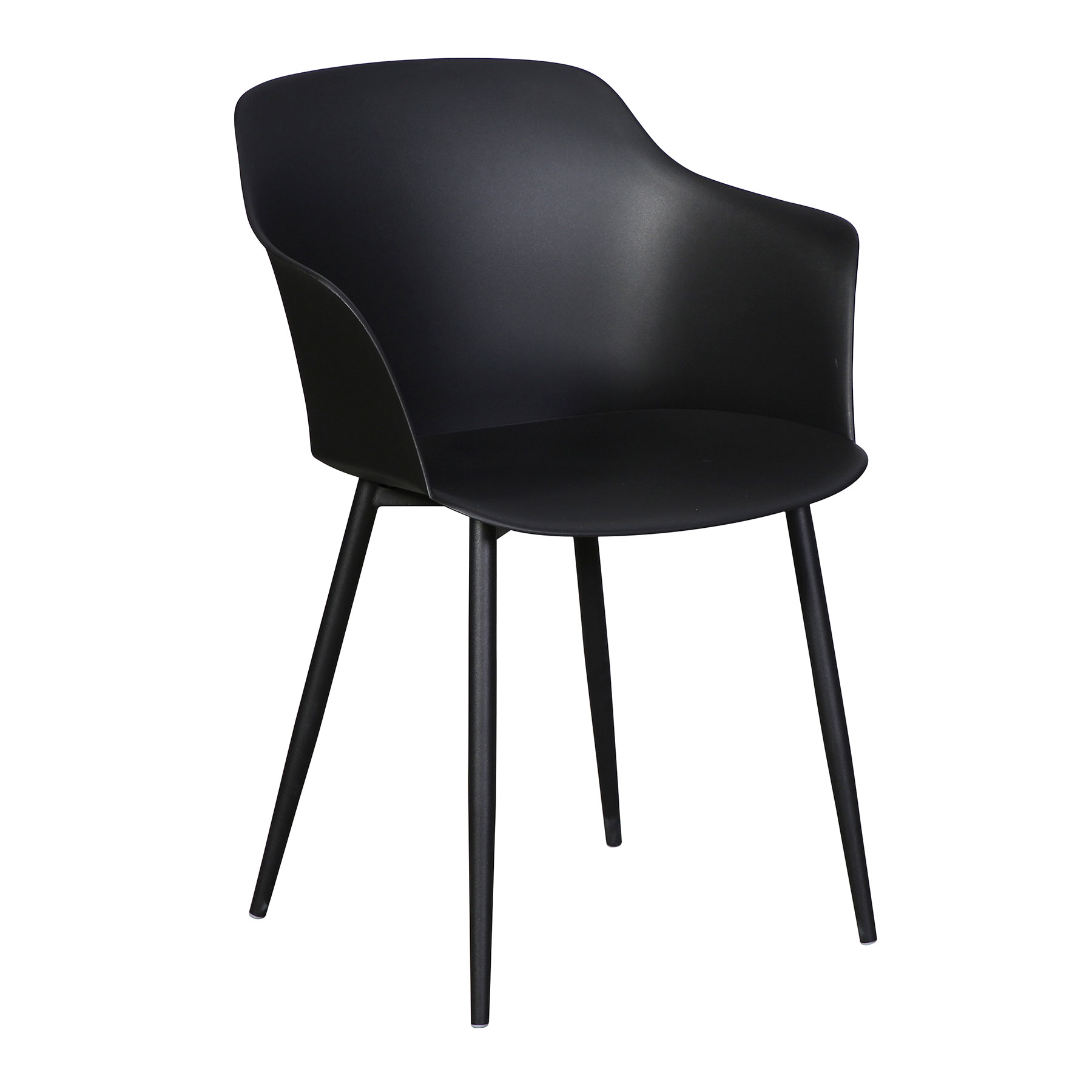 Trädgårdsstol ENVY DESIGN Camilla Svart, Modern Utemöbel i Plast, 2-pack