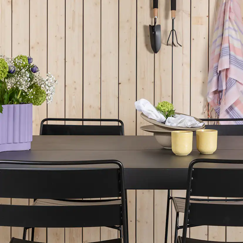 Modena - Dining Table- Black - Aluminium - 200*100cm _1+ Lin Svart