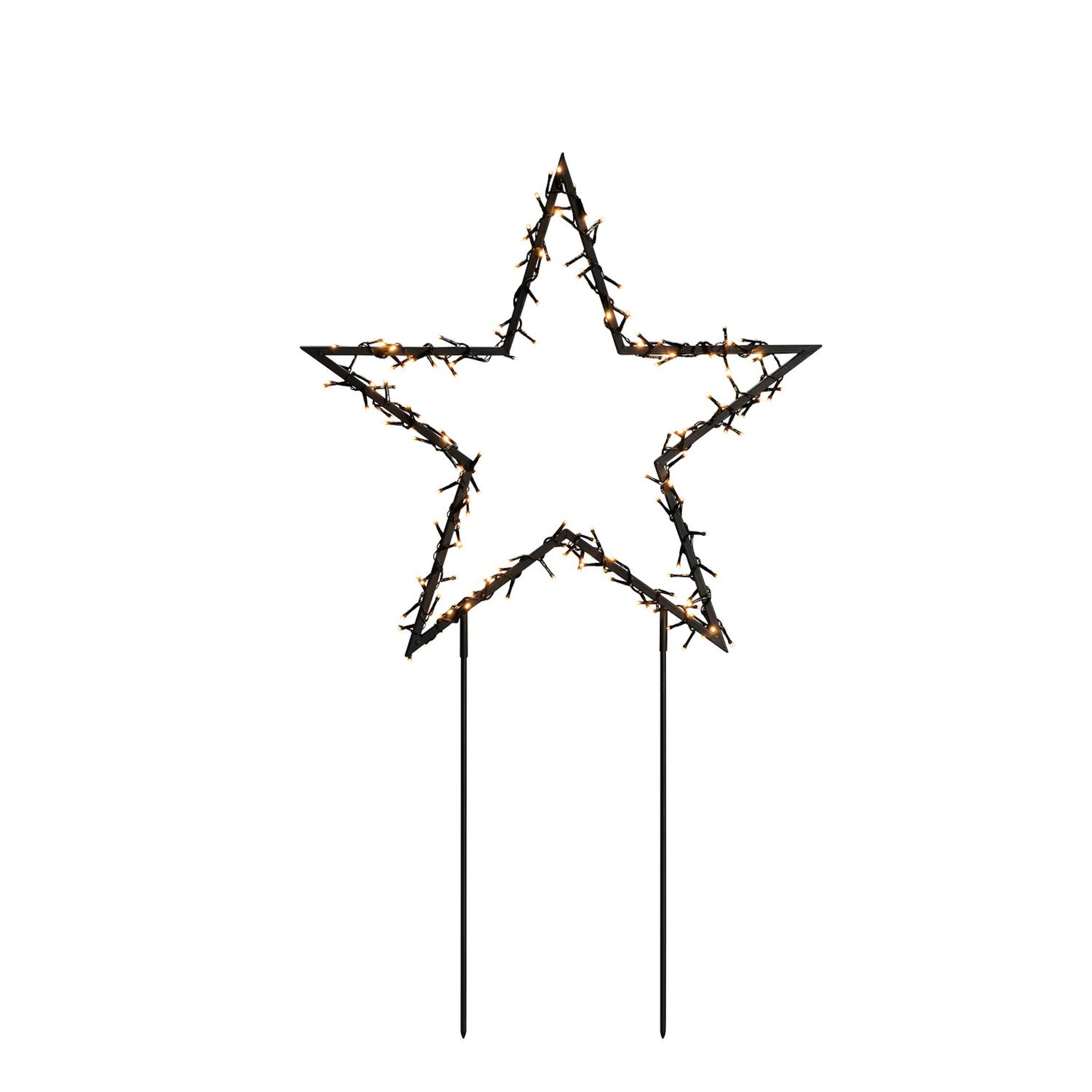 Julstjärna Gnosjö Konstsmide Svart På Pinne LED