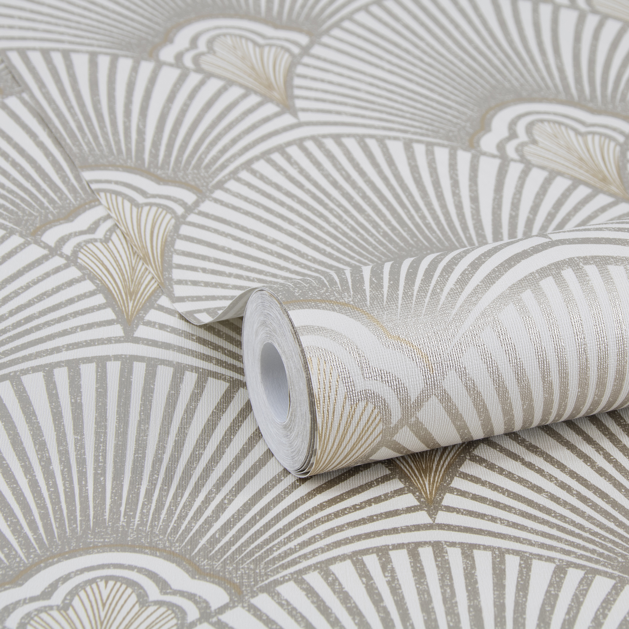 Tapet Sublime Art Deco Naturel 121146 EasyUp, Mönstrad Vit